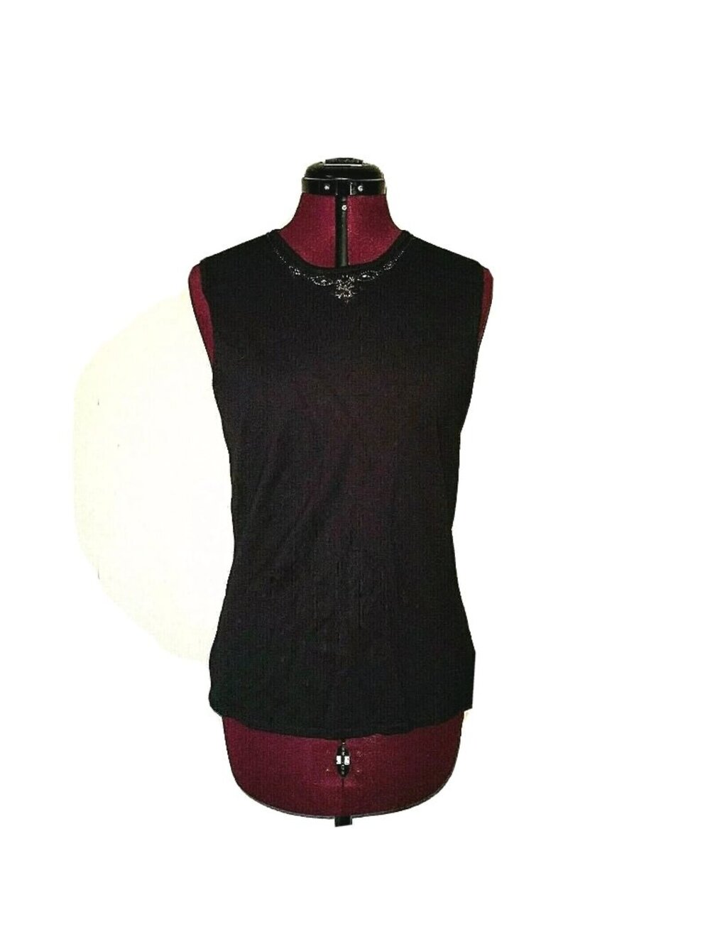 Gianni Bini Women’s Sleeveless Top Size Large Black Embellished Blouse Dressy